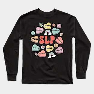 Speech Therapist SLP Valentine_s Day Candy Heart Long Sleeve T-Shirt